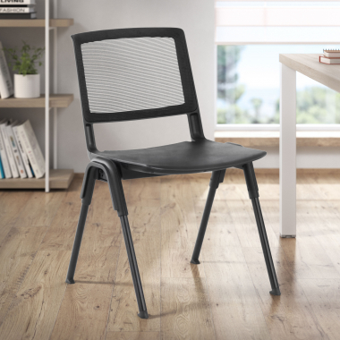 silla confidente negro shield malla sin brazos 2