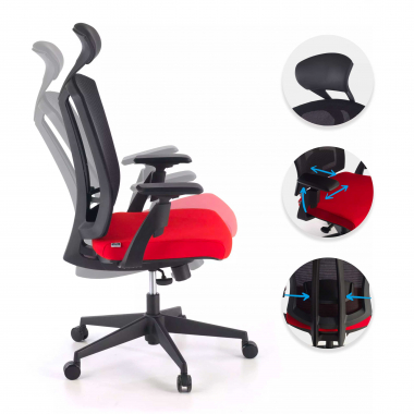 silla ergonomica rojo ridley malla brazos regulables 3d soporte lumbar reposacabezas 3