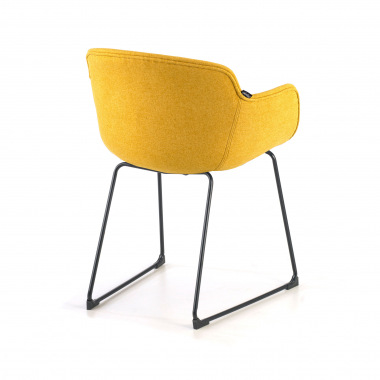 silla confidente negro amarillo estructura patin malla brazos fijos 6