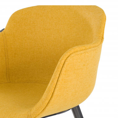 silla confidente negro amarillo 4 patas tela brazos tapizados 7