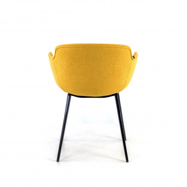 silla confidente negro amarillo 4 patas tela brazos tapizados 4