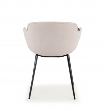 silla confidente negro beige 4 patas tela brazos tapizados 4