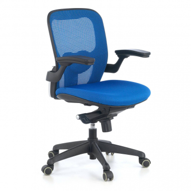 silla ergonomica azul silla de oficina malla brazos moviles soporte lumbar 1