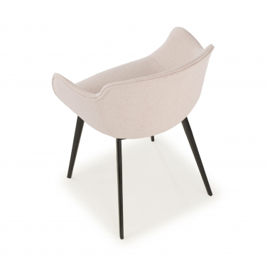 silla confidente negro beige 4 patas tela brazos tapizados 7
