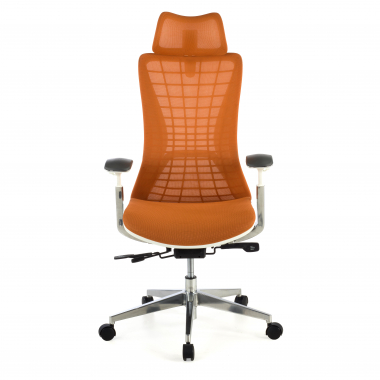 silla ergonomica naranja miller malla brazos regulables 3d 3