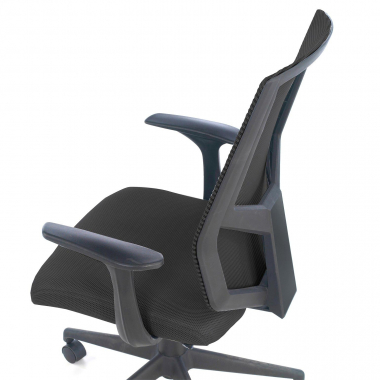 silla giratoria negro archer malla brazos fijos soporte lumbar 7
