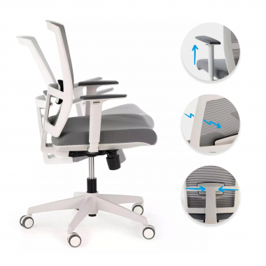 silla ergonomica blanco gris estructura blanca malla brazos regulables 1d soporte lumbar 3