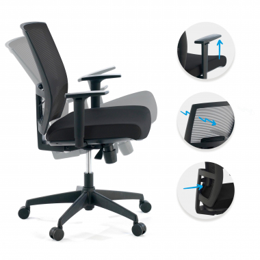 silla ergonomica negro estructura negra malla brazos regulables 1d soporte lumbar 3