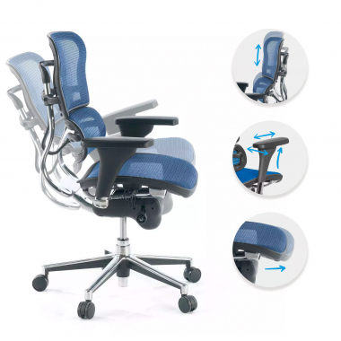 silla de oficina barata azul red malla brazos regulables 4d doble soporte lumbar 3