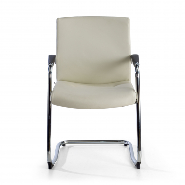 silla sala de espera blanco ecopiel piel sintetica brazos tapizados 3