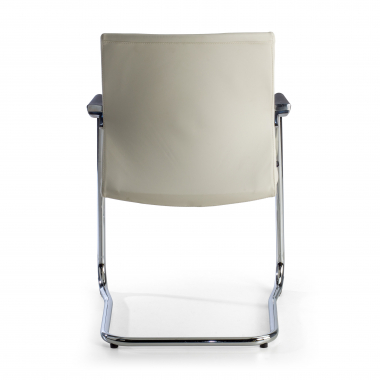 silla sala de espera blanco ecopiel piel sintetica brazos tapizados 5