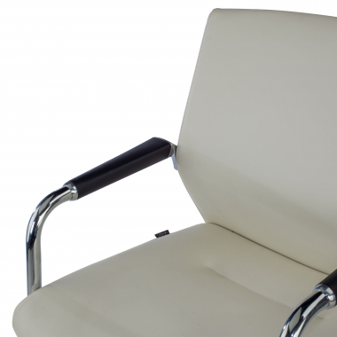 silla sala de espera blanco ecopiel piel sintetica brazos tapizados 6