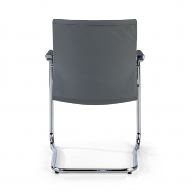 silla sala de espera gris ecopiel piel sintetica brazos tapizados 4