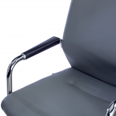 silla sala de espera gris ecopiel piel sintetica brazos tapizados 5
