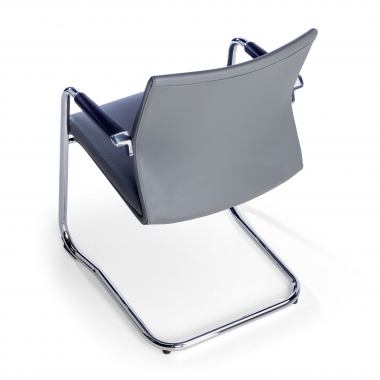 silla sala de espera gris ecopiel piel sintetica brazos tapizados 6