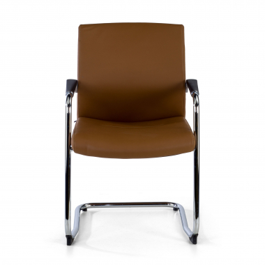 silla sala de espera marron ecopiel piel sintetica brazos tapizados 7
