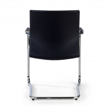 silla sala de espera negro ecopiel piel sintetica brazos tapizados 5
