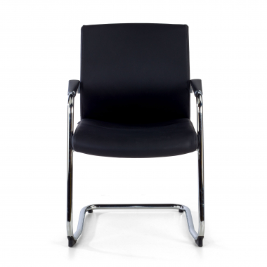 silla sala de espera negro ecopiel piel sintetica brazos tapizados 3
