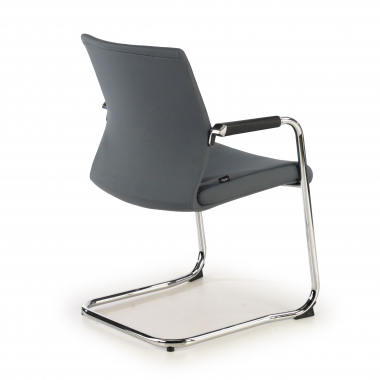 silla confidente gris tejido piel sintetica brazos tapizados 5
