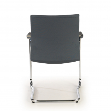 silla confidente gris tejido piel sintetica brazos tapizados 6