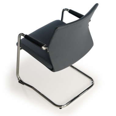 silla confidente gris tejido piel sintetica brazos tapizados 7
