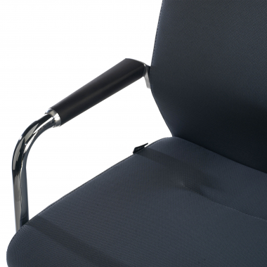 silla confidente gris tejido piel sintetica brazos tapizados 9