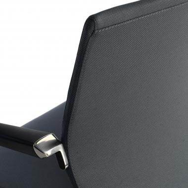 silla confidente gris tejido piel sintetica brazos tapizados 8