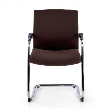 silla confidente marron tejido piel sintetica brazos tapizados 3