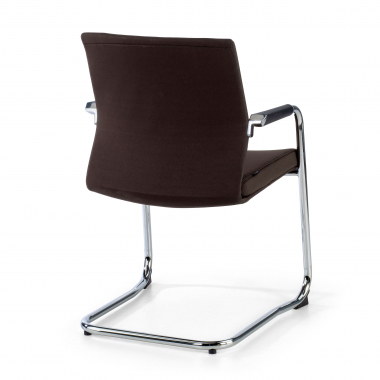 silla confidente marron tejido piel sintetica brazos tapizados 5