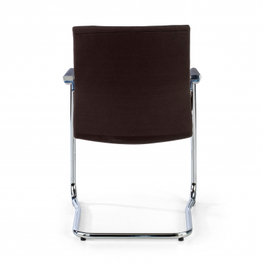 silla confidente marron tejido piel sintetica brazos tapizados 6