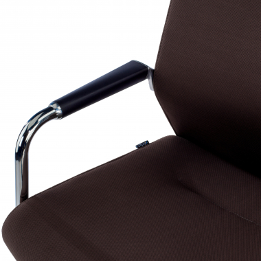 silla confidente marron tejido piel sintetica brazos tapizados 7
