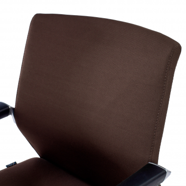 silla confidente marron tejido piel sintetica brazos tapizados 8