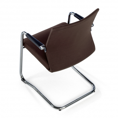 silla confidente marron tejido piel sintetica brazos tapizados 9