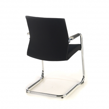 silla confidente negro tejido piel sintetica brazos tapizados 5
