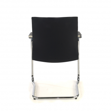 silla confidente negro tejido piel sintetica brazos tapizados 6