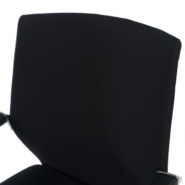 silla confidente negro tejido piel sintetica brazos tapizados 7
