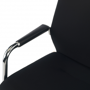 silla confidente negro tejido piel sintetica brazos tapizados 8