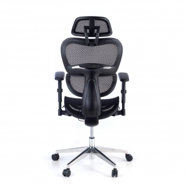 silla ergonomica negro estructura negra base cromada malla brazos regulables 3d doble soporte lumbar reposacabezas 8