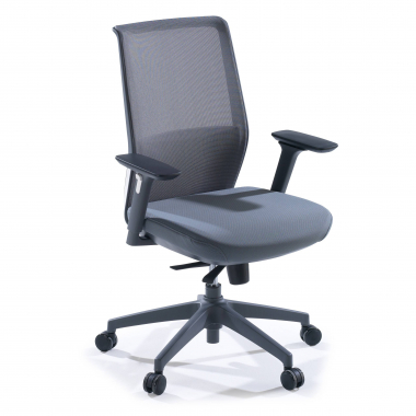 silla de oficina gris red estructura gris malla brazos regulables 3d 1