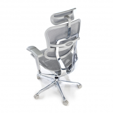 silla ergonomica blanco gris estructura blanca red malla brazos regulables 5d reposacabezas 9