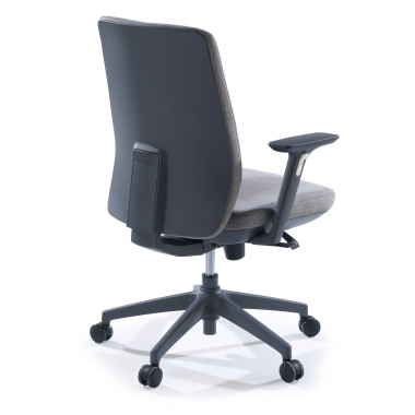 silla de oficina gris tapizada tejido tela brazos regulables 3d 6