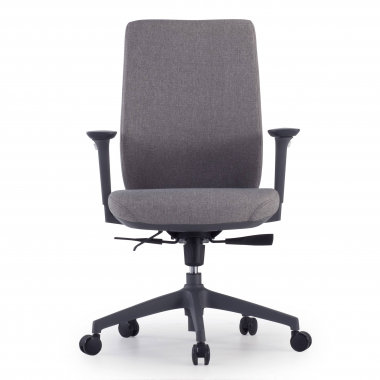 silla de oficina gris tapizada tejido tela brazos regulables 3d 4