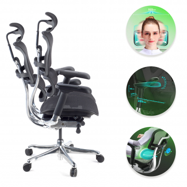 silla ergonomica negro estructura negra red malla brazos regulables 5d reposacabezas 3