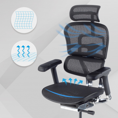 silla ergonomica negro estructura negra red malla brazos regulables 5d reposacabezas 4