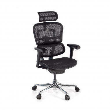 silla ergonomica negro estructura negra red malla brazos moviles reposacabezas 1