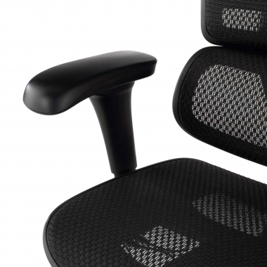 silla ergonomica negro estructura negra red malla brazos moviles reposacabezas 10
