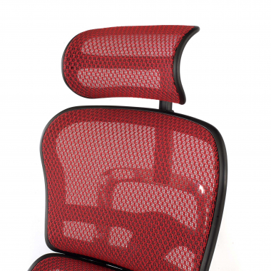 silla ergonomica rojo estructura negra red malla brazos moviles reposacabezas 9