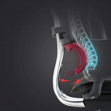silla ergonomica gris estructura negra red malla brazos moviles reposacabezas 11
