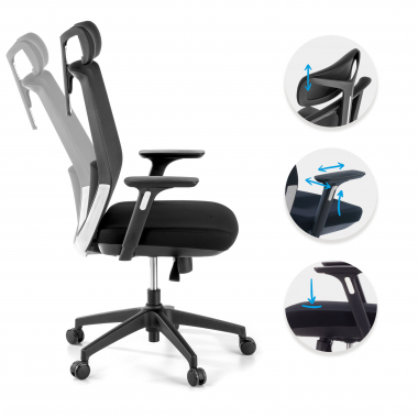 silla de oficina negro red con reposacabezas malla brazos regulables 3d reposacabezas 3