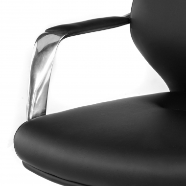 sillon de oficina negro respaldo bajo ecopiel piel sintetica brazos tapizados 6